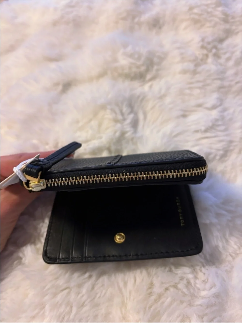 TORY BURCH McGraw Bi-Fold Wallet Black Leather NWT Bifold